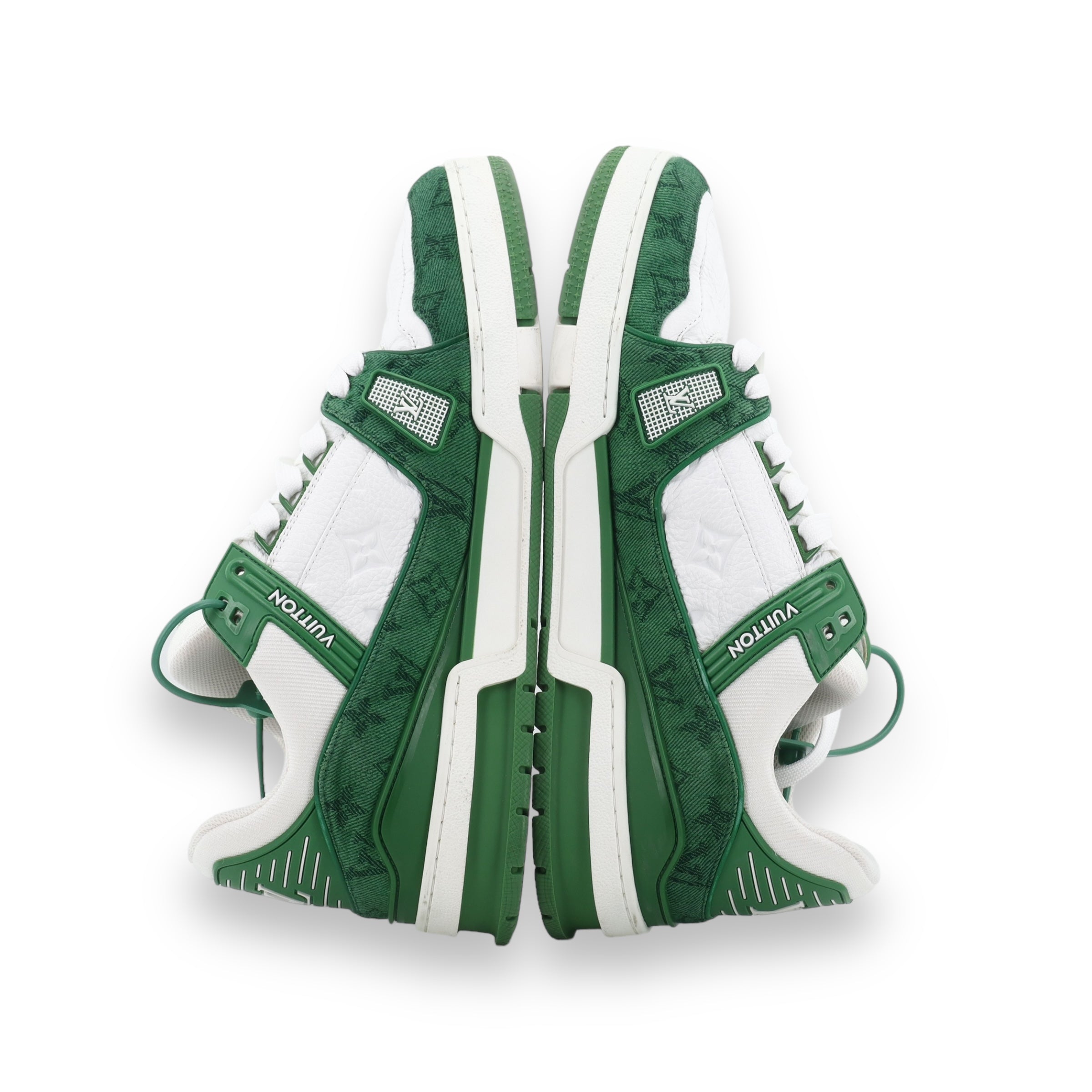 LV green & White Denim Monogram Trainer