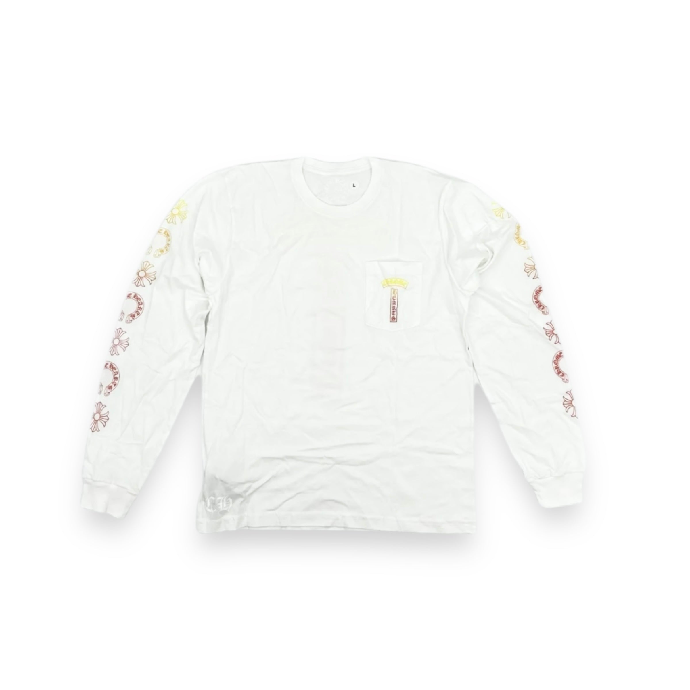 Chrome Hearts Gradient T-Bar Motif Pocket Long-Sleeve White