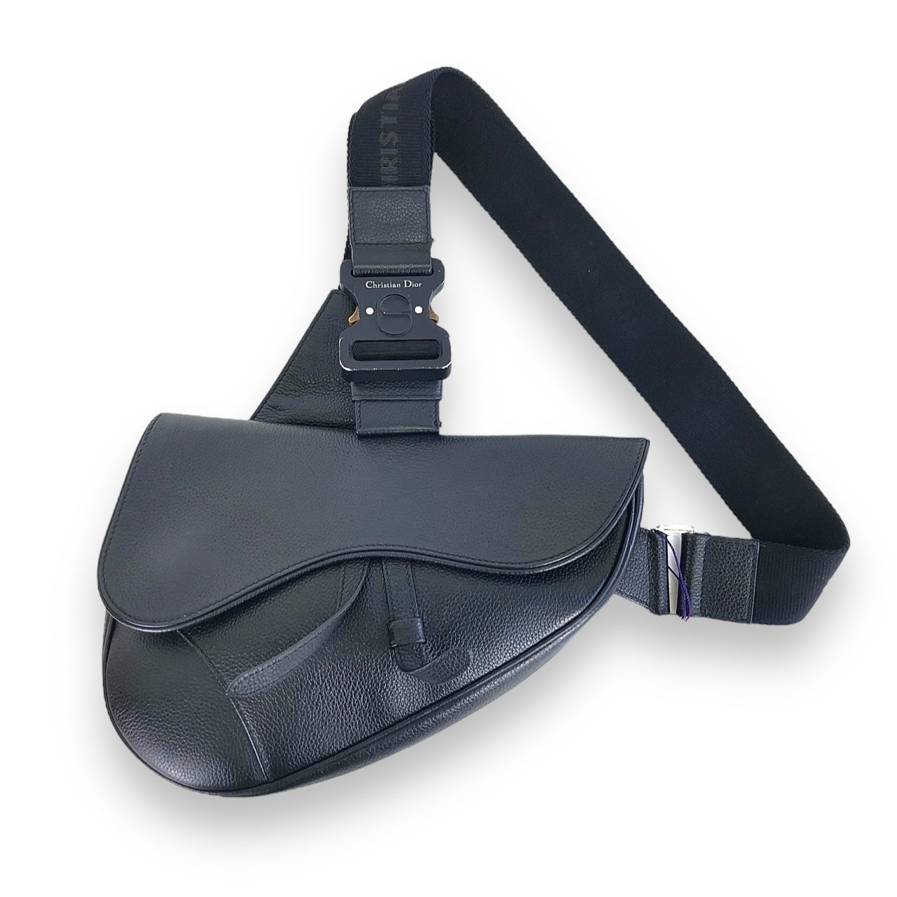 DIOR BLACK SADDLE BAG GRAINED CALFSKIN