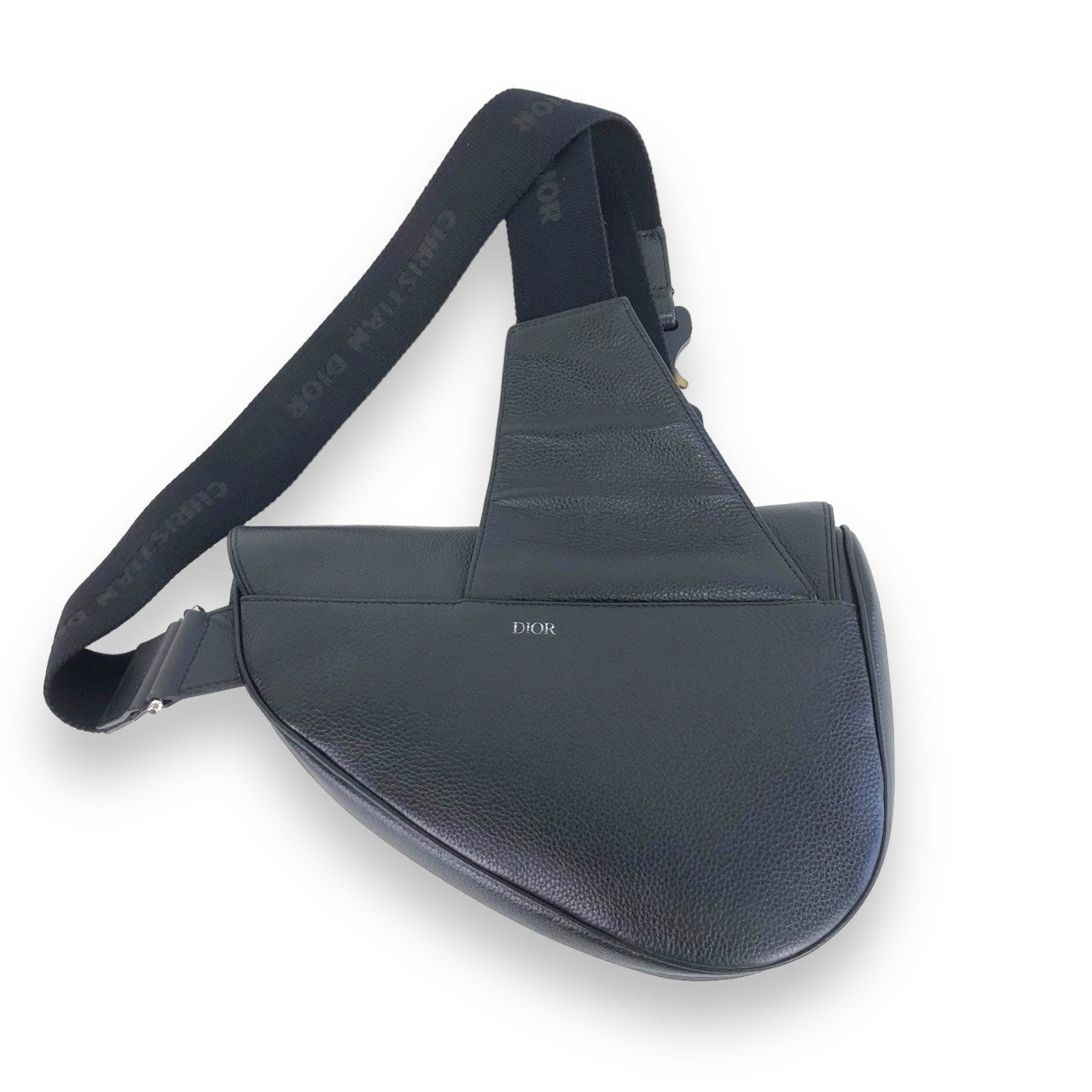 DIOR BLACK SADDLE BAG GRAINED CALFSKIN