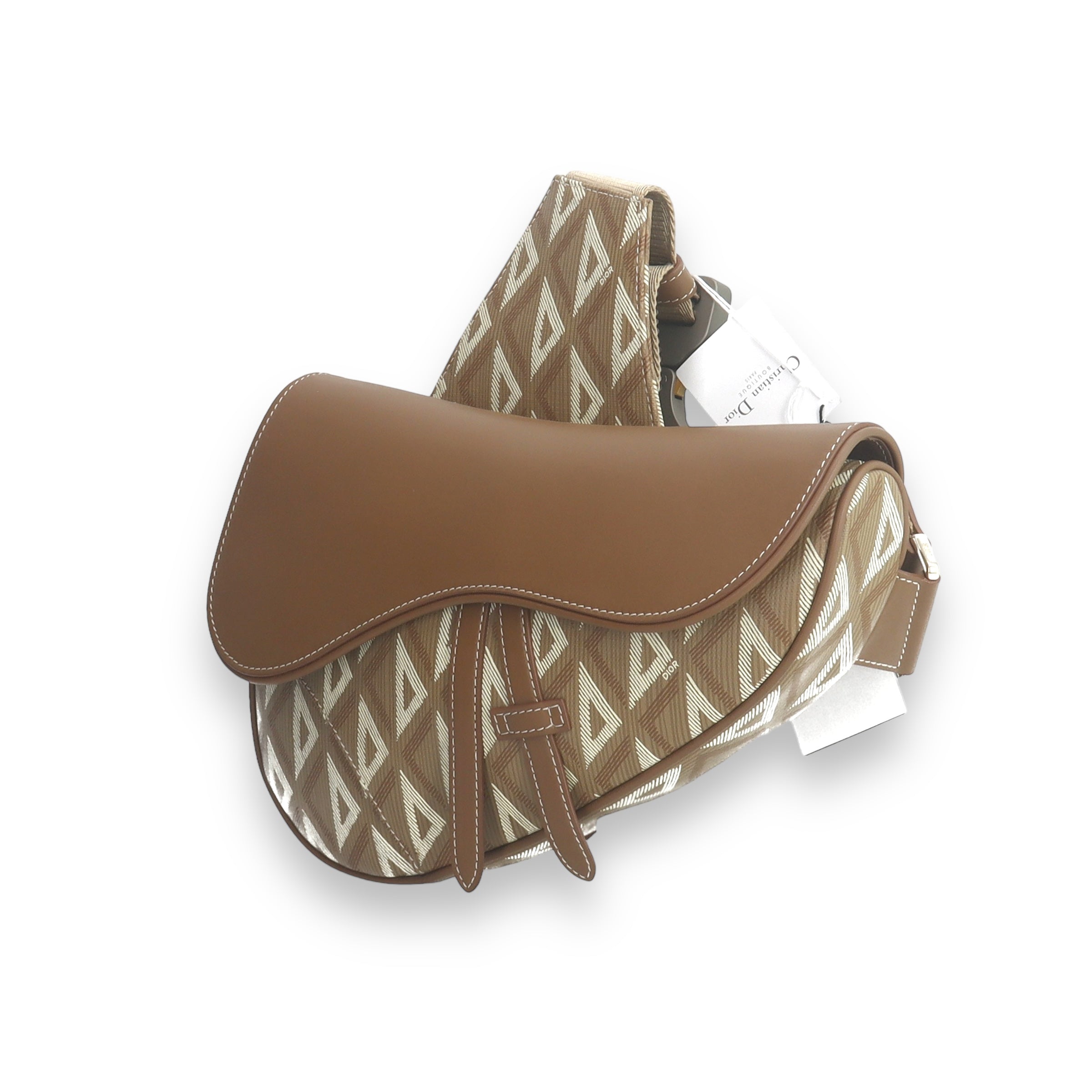 DIOR COFFEE CD DIAMOND SADDLE BAG