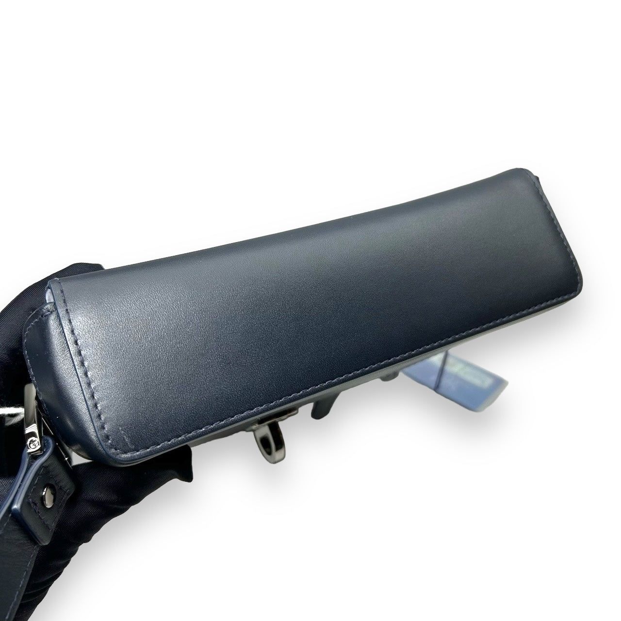DIOR NAVY GRAINED CALFSKIN BOXY SADDLE