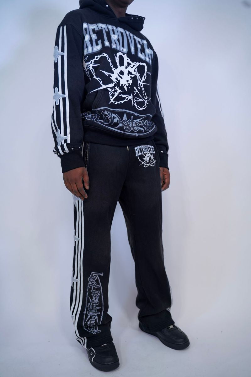 Retrovert Studded Destruction Pants Black