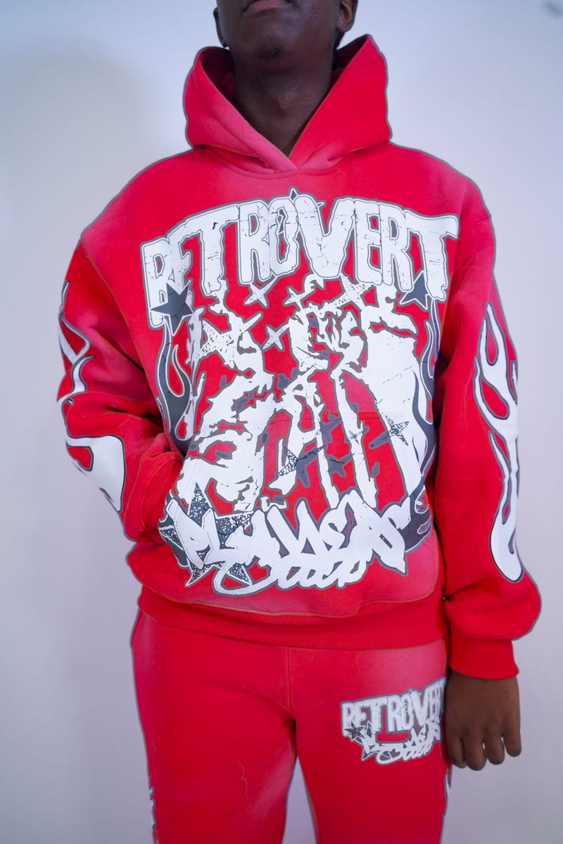 Retrovert Flame Hoodie Red
