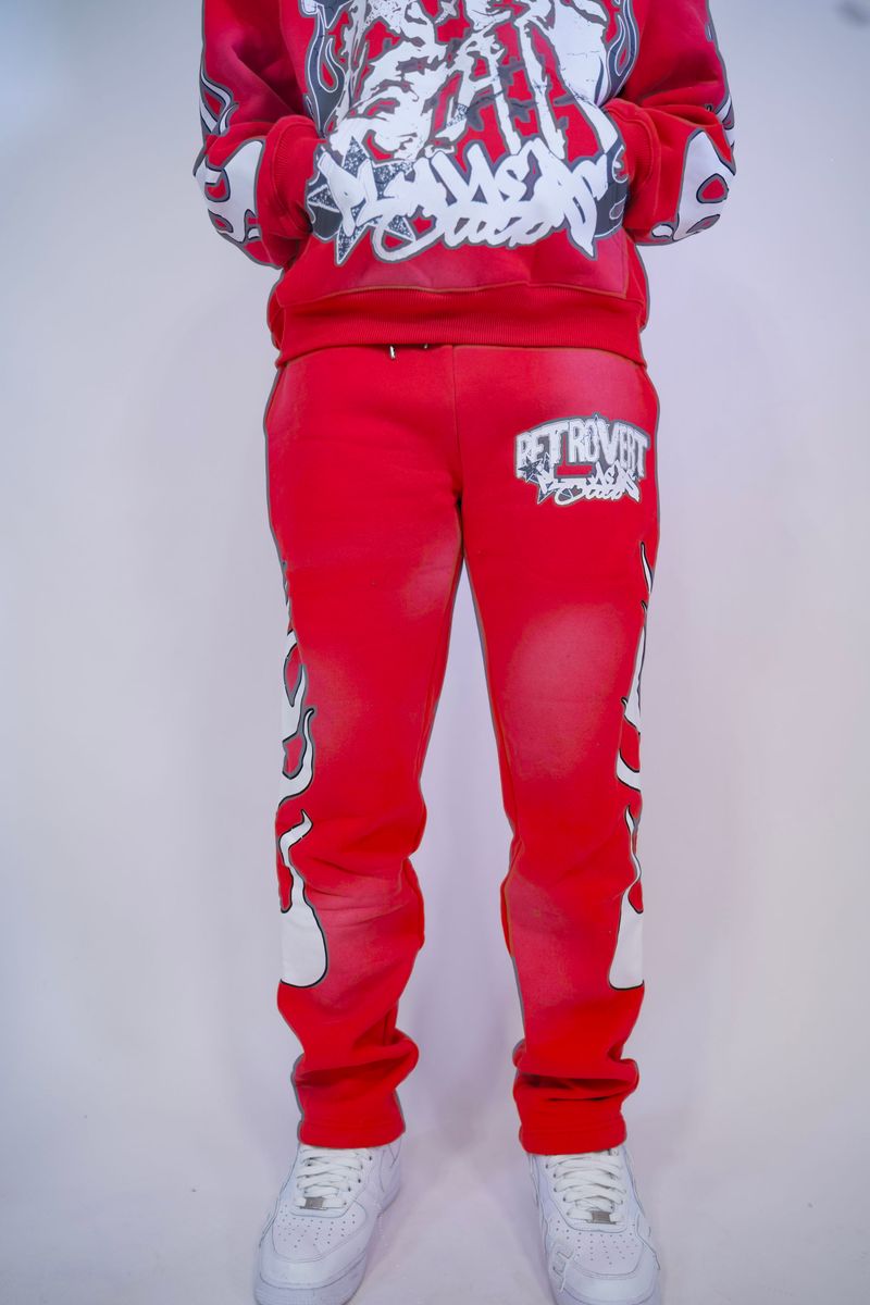 Retrovert Flame Pants Red