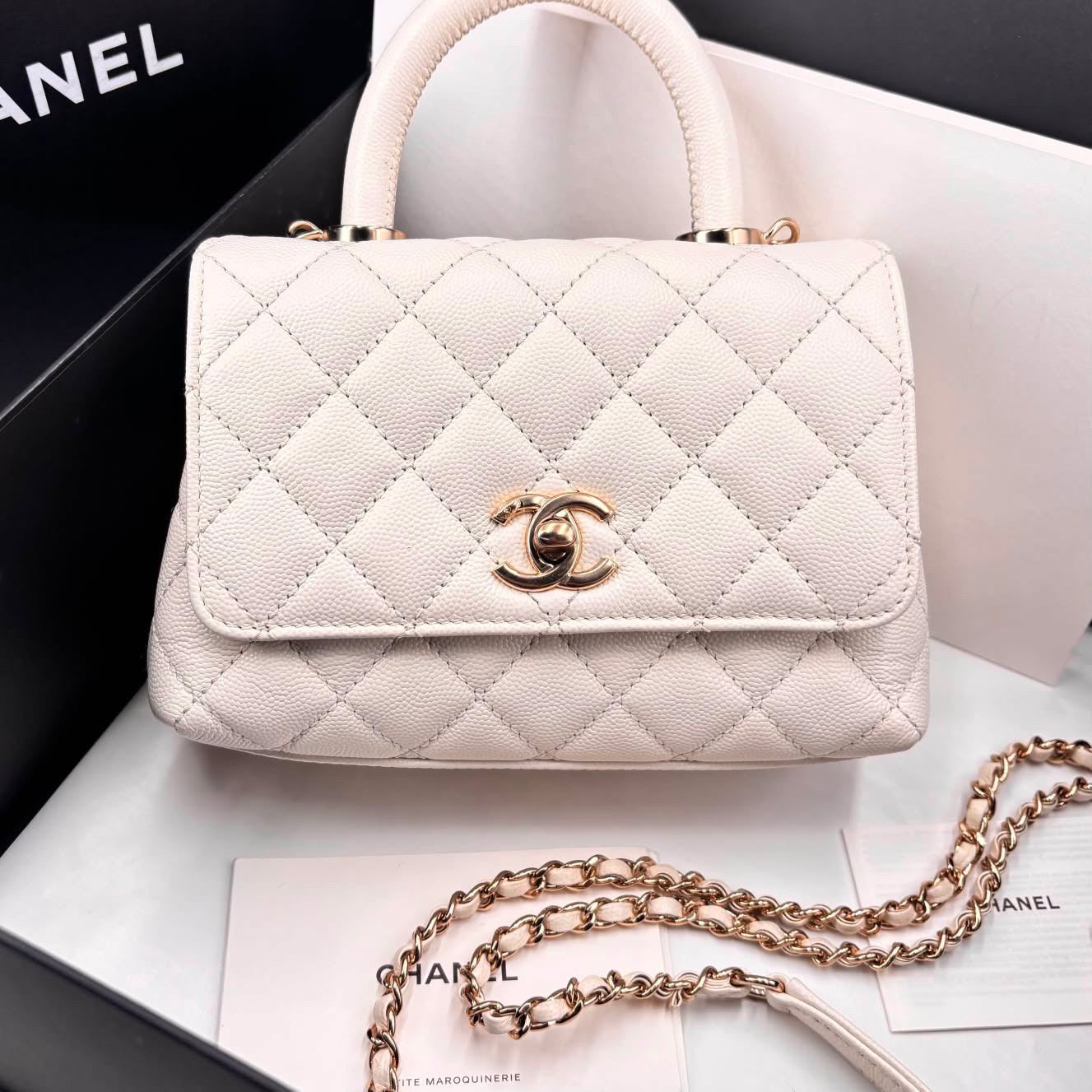 Chanel Mini White Coco Handle