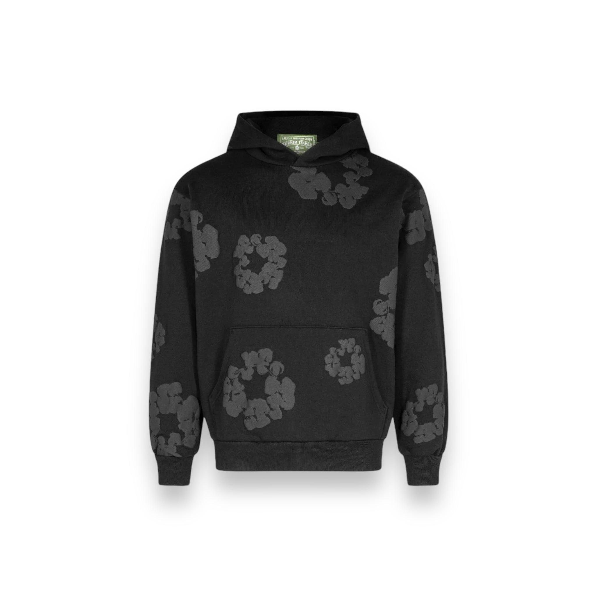 Denim Tears Monochrome Wreath Hoodie Black