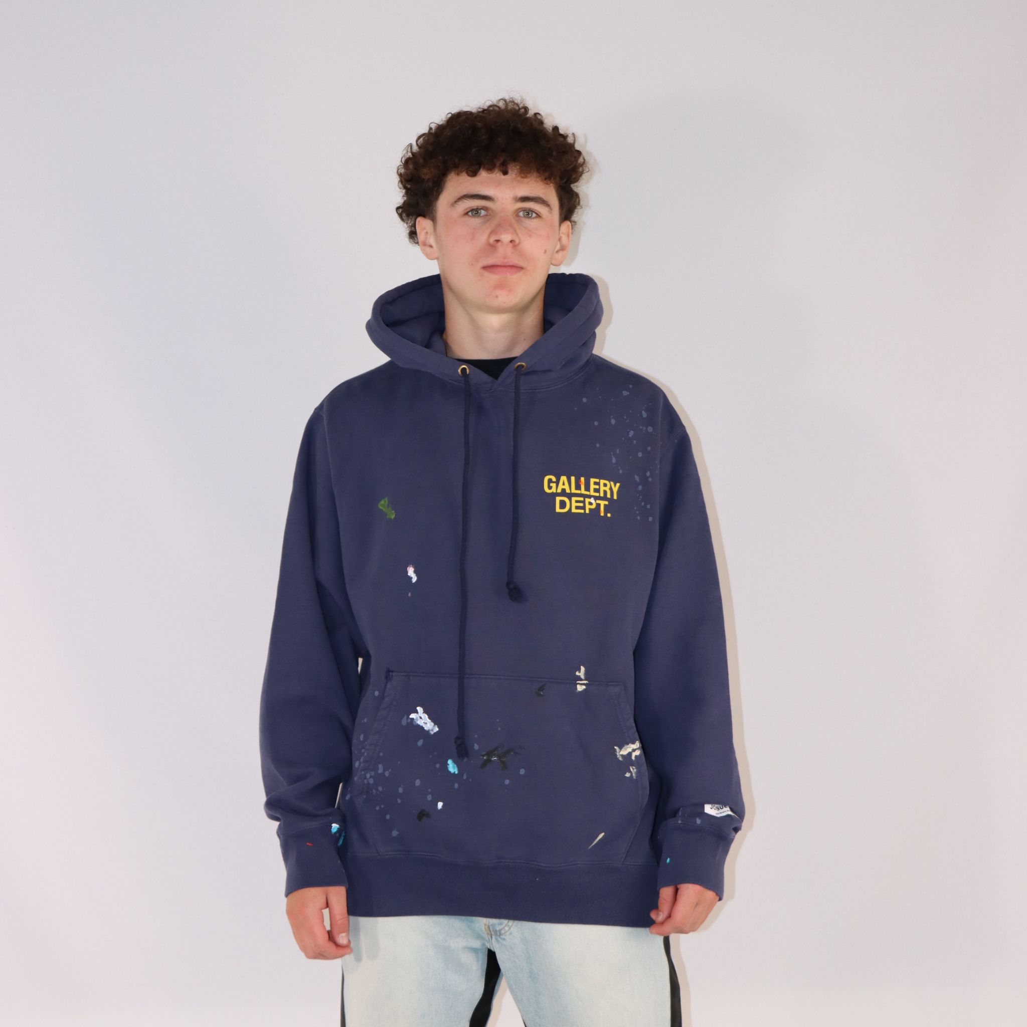 Gallery Dept. Navy Blue Paint Splatter Hoodie