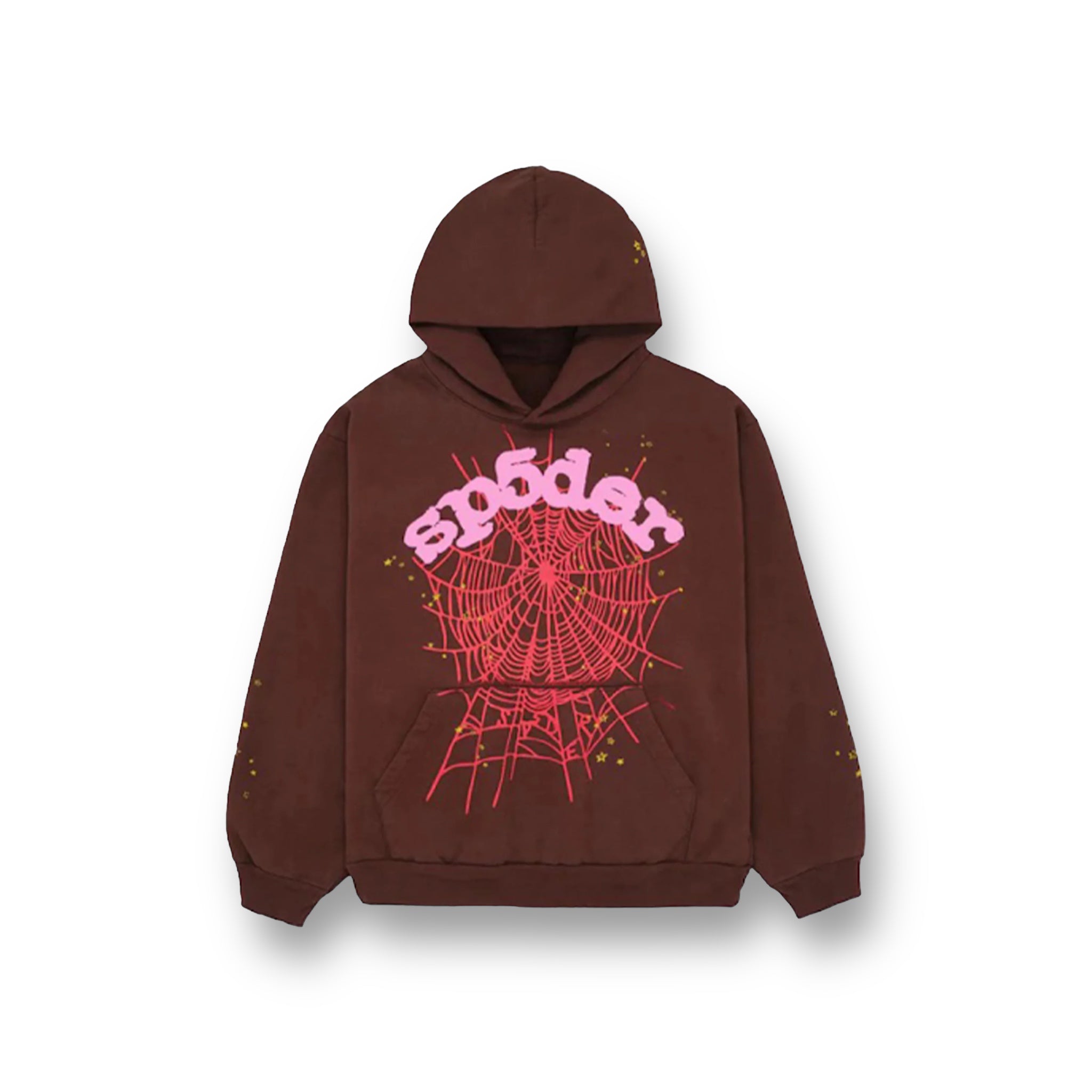 Spider Web Hoodie Brown